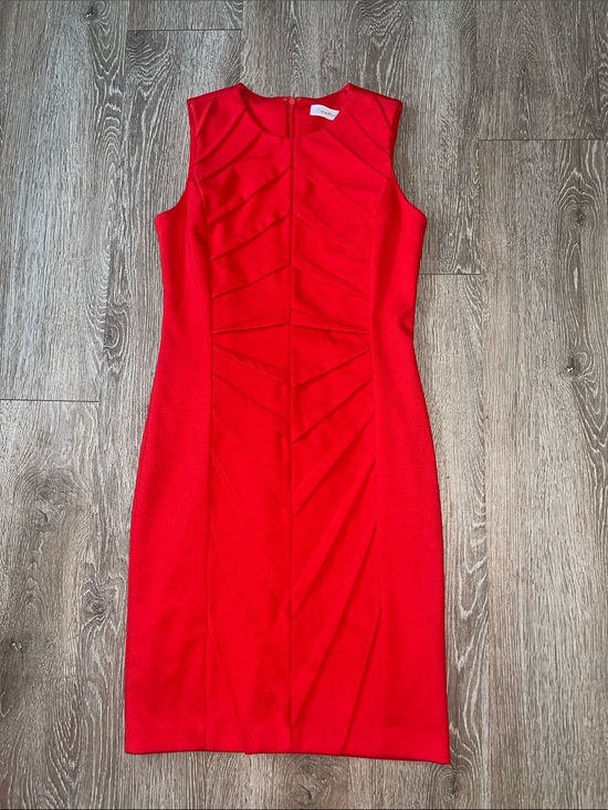 Calvin Klein Dresses & Skirts - Calvin Klein Red Sleeveless Midi Sheath Dress tank minimalist business casual